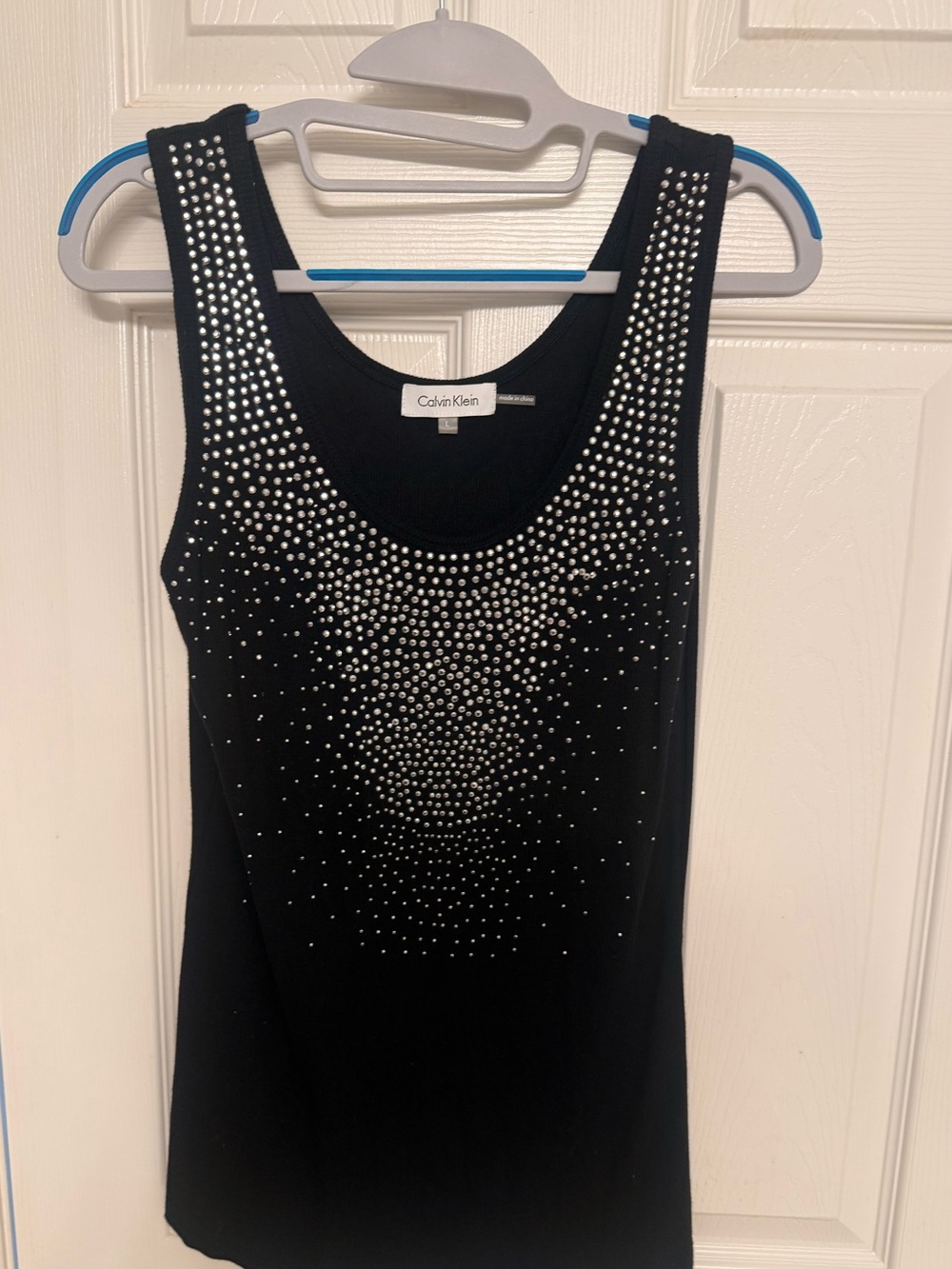 Calvin Klein Black Tank Top with Silver Studded Detail
